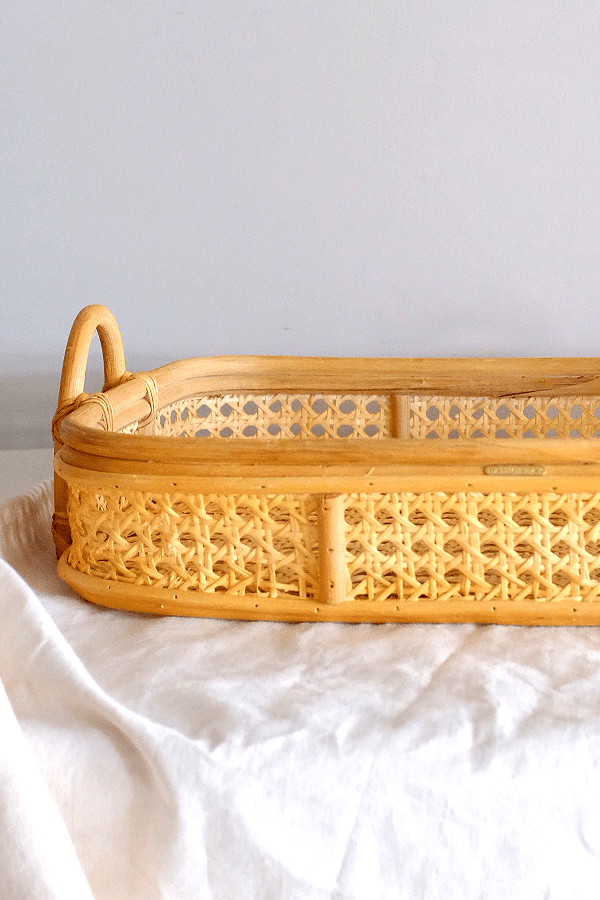 Bong Cane Woven Natural Rattan Tray