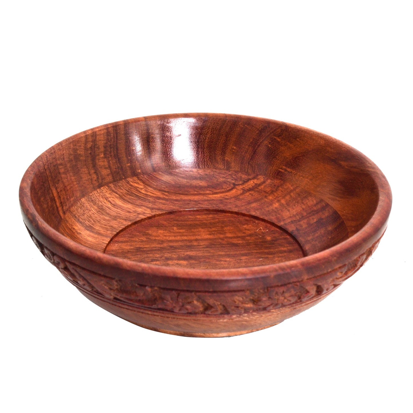 Sheesham Wood Handmade Handcarved Floral Design Serving Bowls Best for