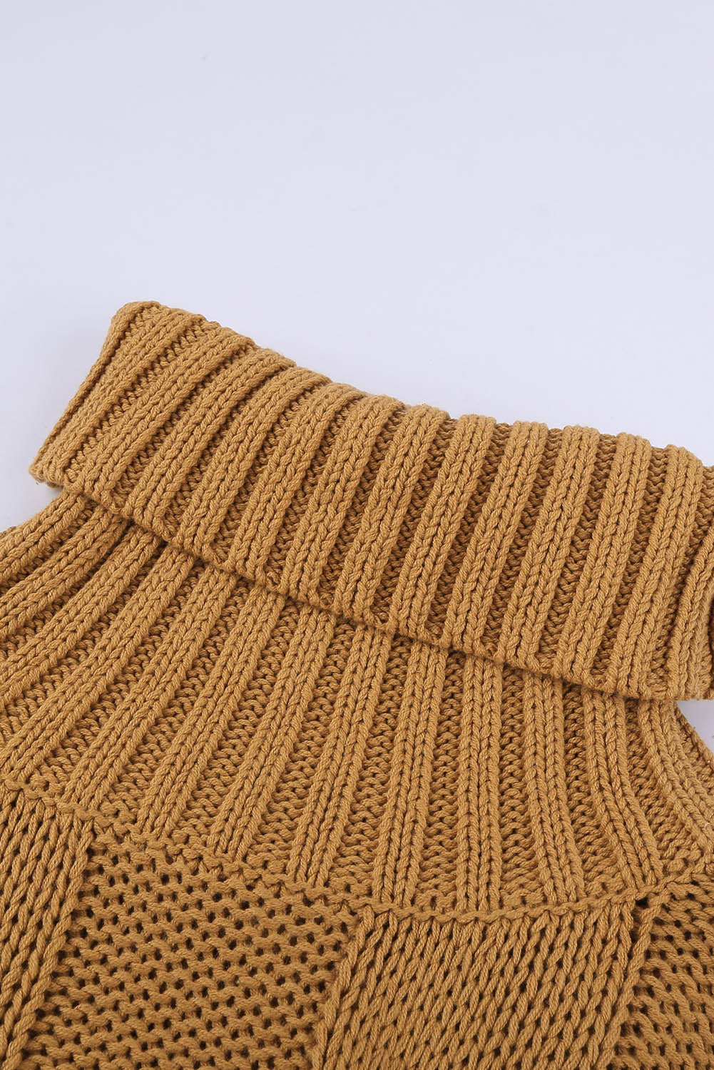 New Orange Cuddle Weather Cable Knit Handmade Turtleneck Sweater