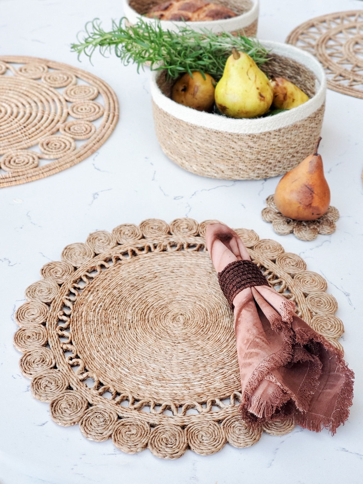 Jute Flower Placemat (Set of 2)