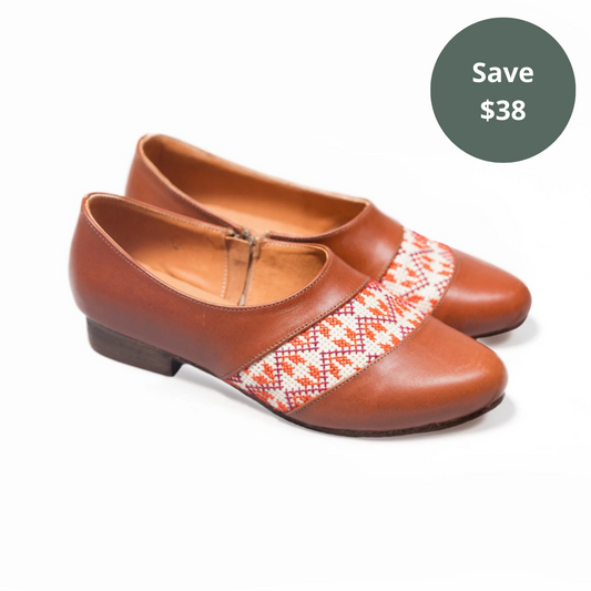 Zaina Oxford - Camel and Orange