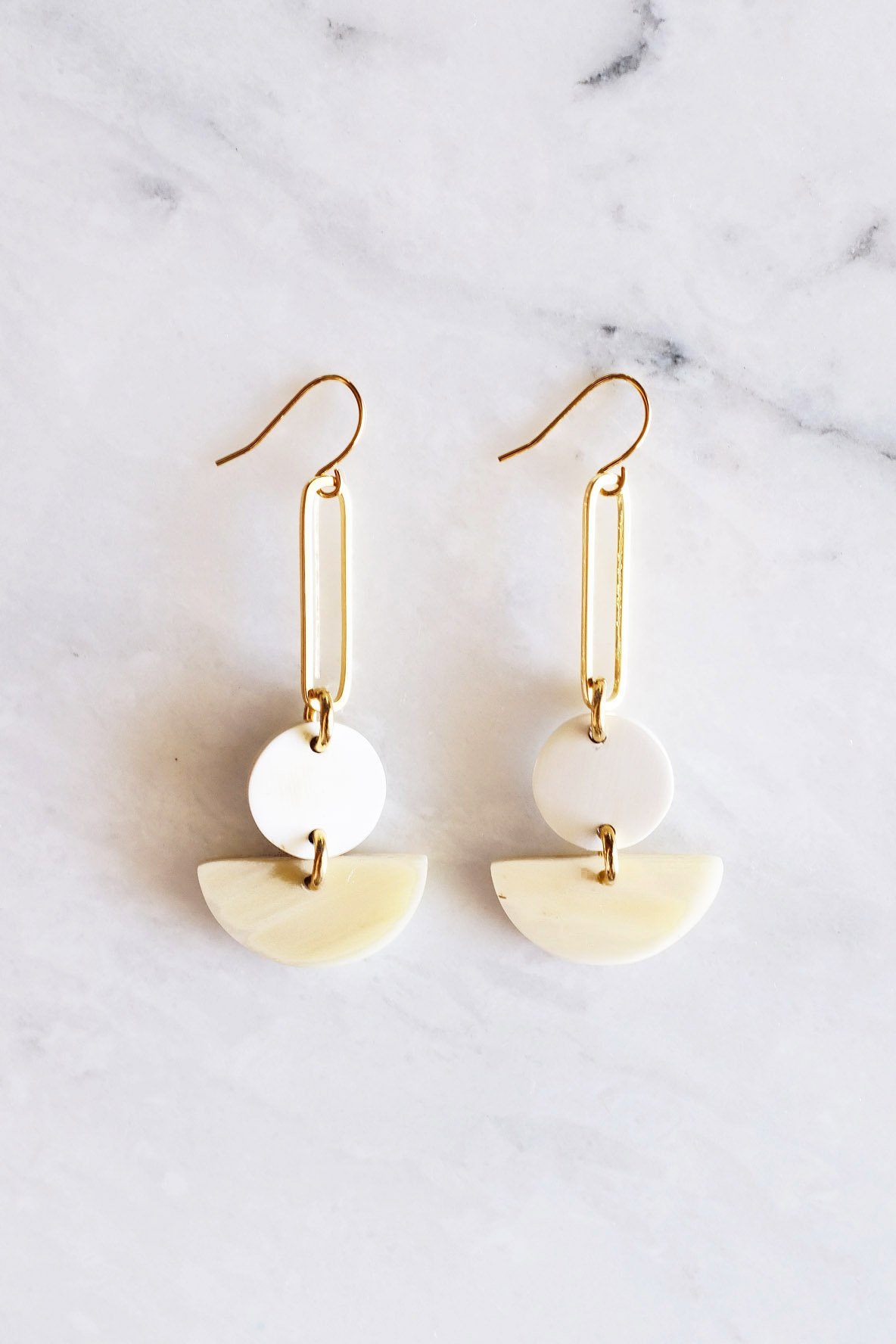 Tho Bar & Geo Buffalo Horn Earrings