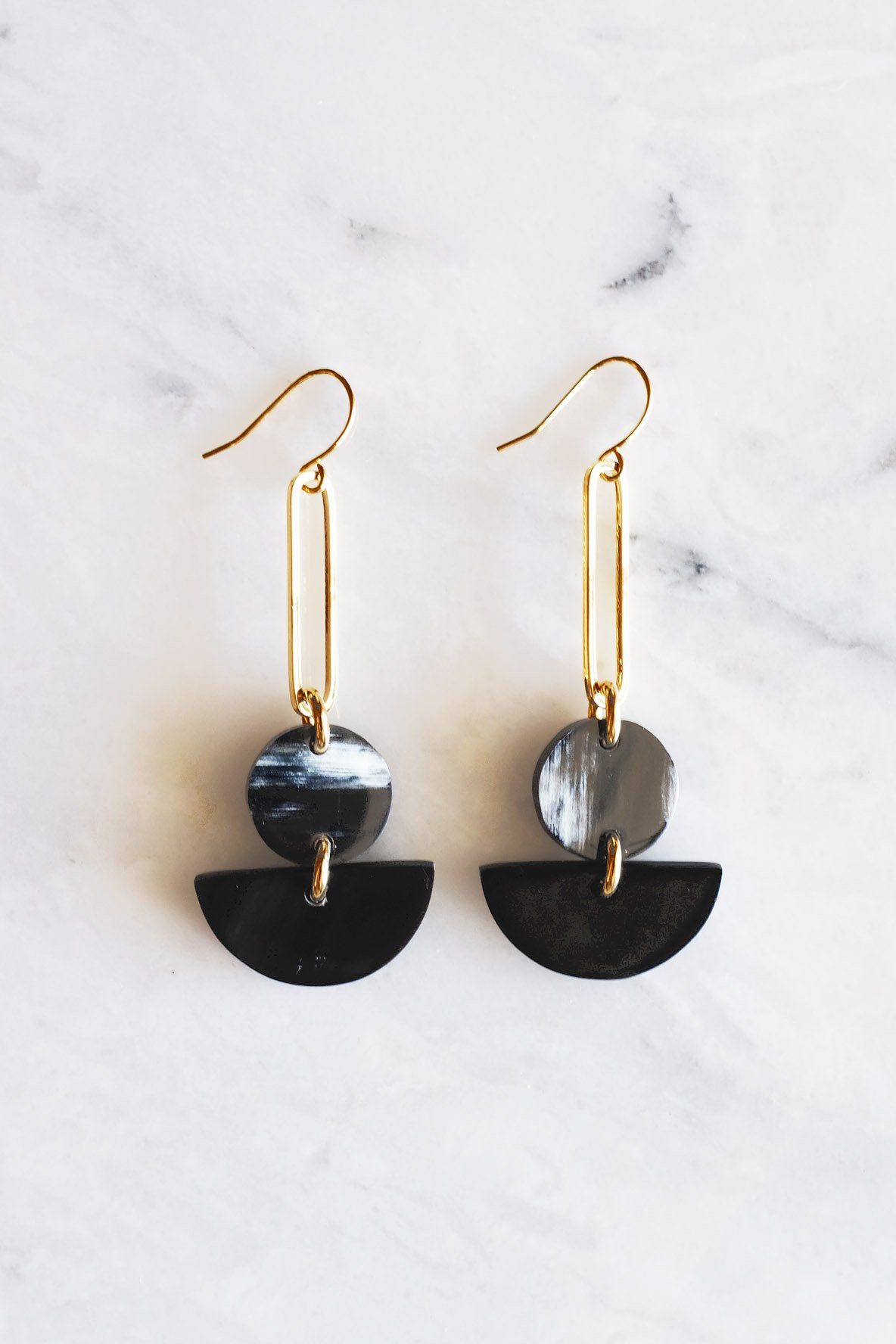 Tho Bar & Geo Buffalo Horn Earrings