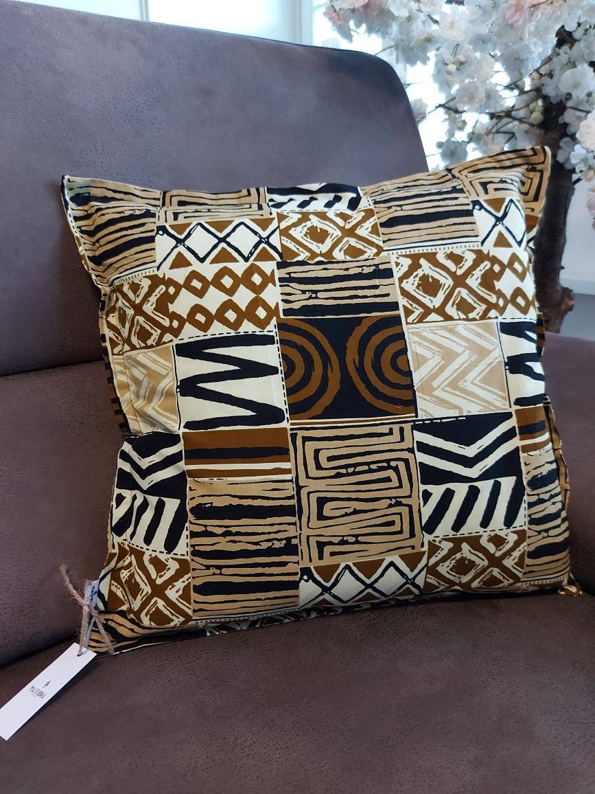 Set of 2 / 4 African Print | 40x40cm | Mudcloth Boho Cushion Cover