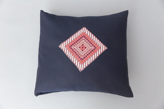 Diamond Pillow Cover - Blue